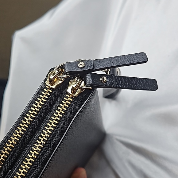 kate spade Grove Street Anita Black Leather Gold Hardware Wallet Clutch Wristlet - Picture 5 of 10